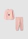 Pink organic cotton crew-neck pyjamas_0