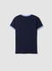 Blue stretch-cotton fitted T-shirt with contrast trims_5