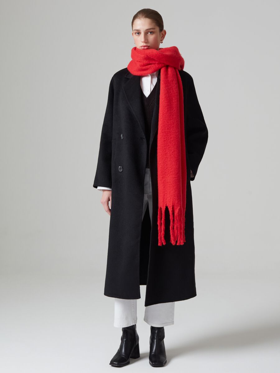 Cappotto lungo doppiopetto in panno_0