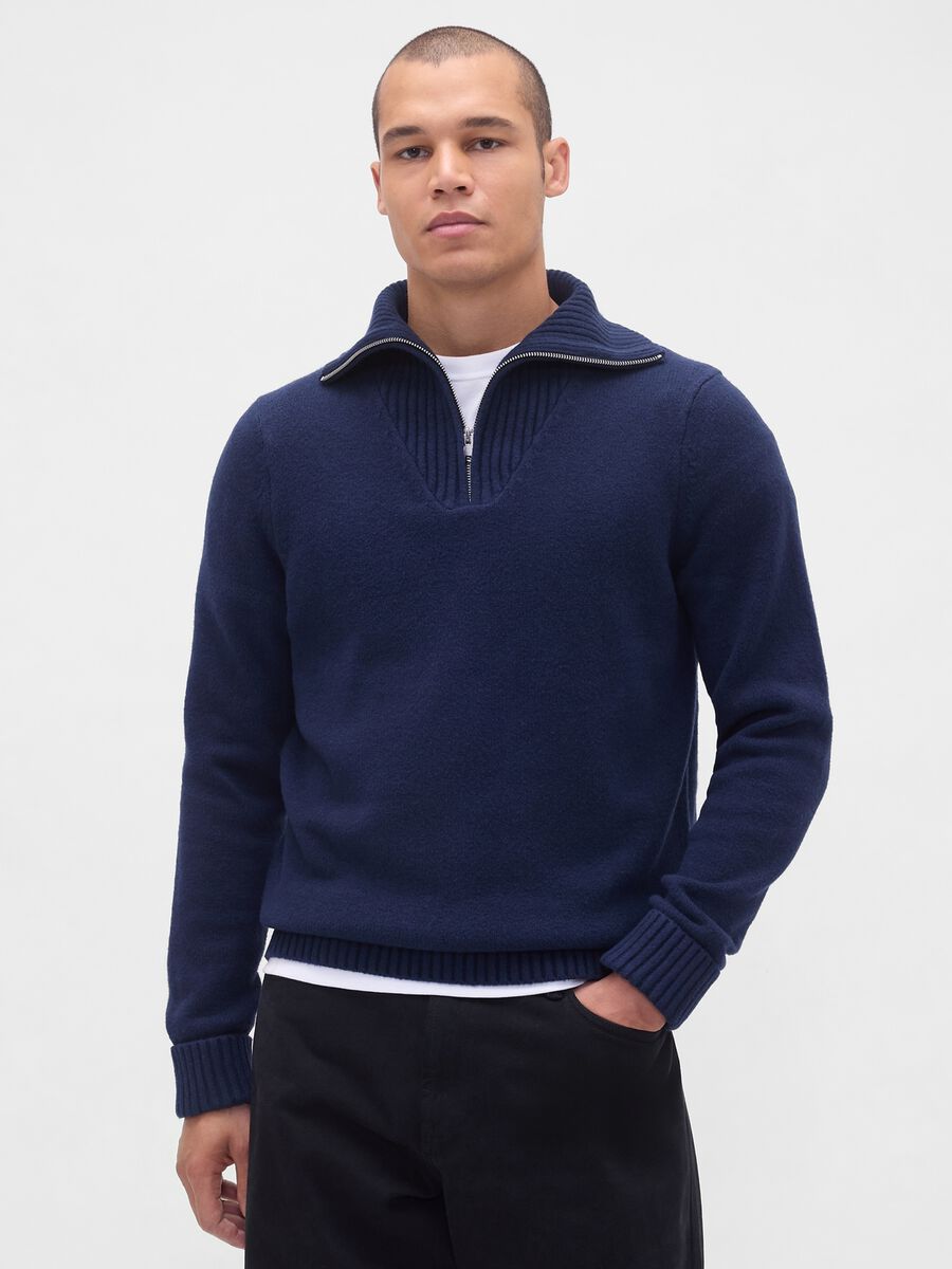 Men's Blue Cotton Blend Jumper_0