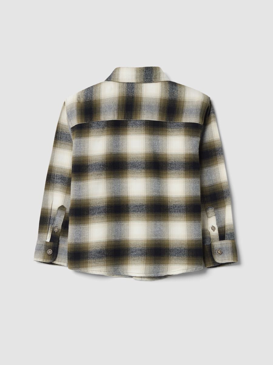 Camicia multicolor a quadri in puro cotone twill over fit_1