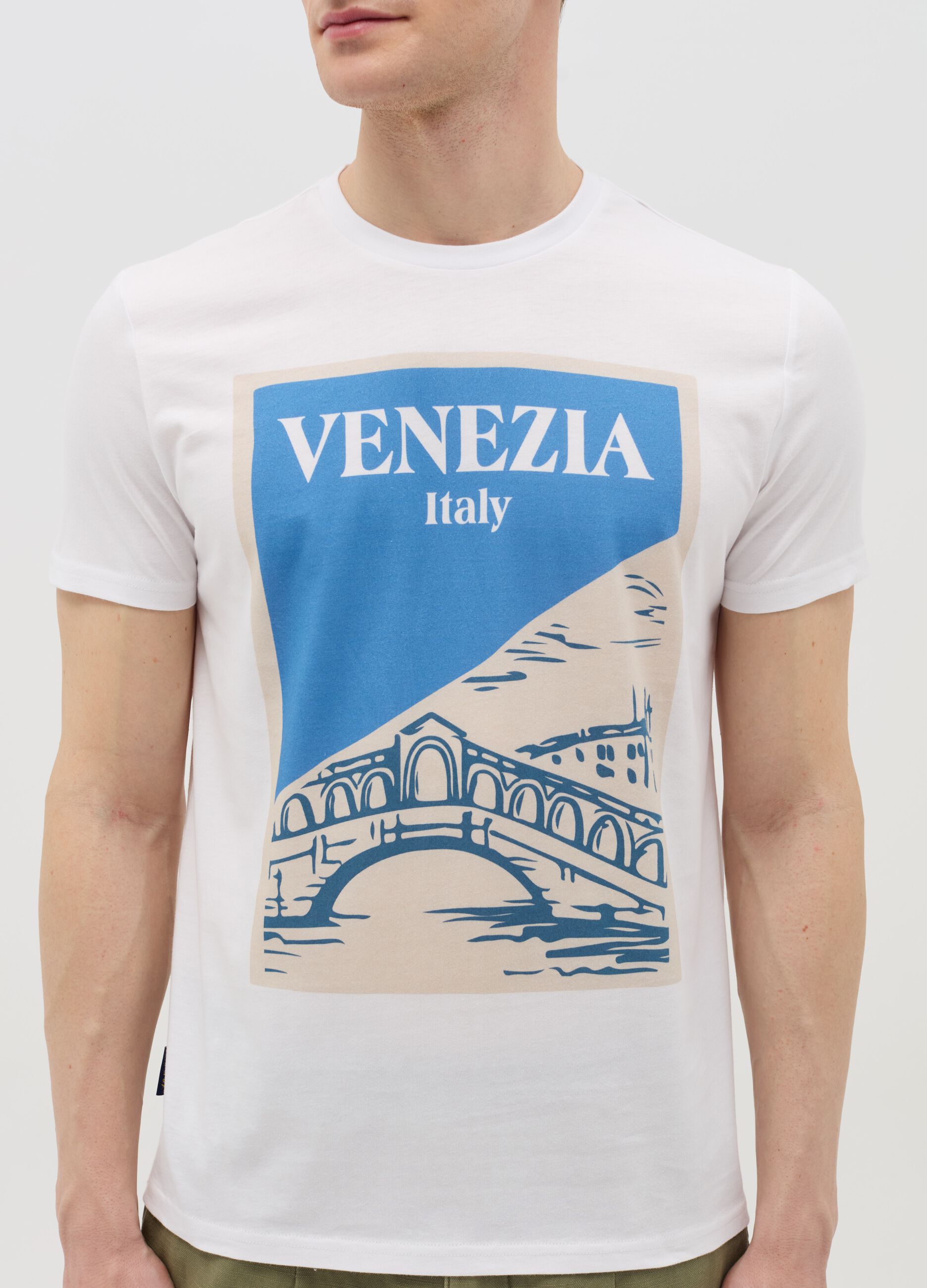 Cotton T-shirt with "Venezia Italy" print