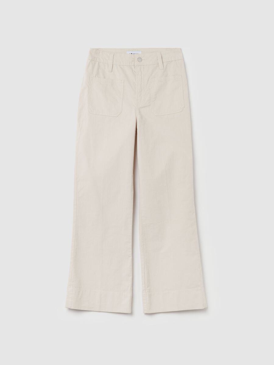 Flare-fit crop trousers in corduroy_4