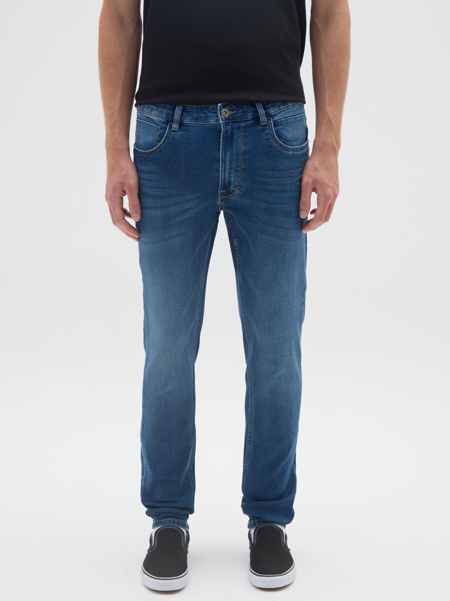 Jeans in denim blu slim fit_1