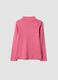 Pink pure organic cotton T-shirt with high neck_2