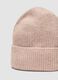 Cappello rosa in lana elasticizzata a coste_2