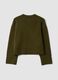 Green stretch wool crew-neck jumper with oversized fit_2
