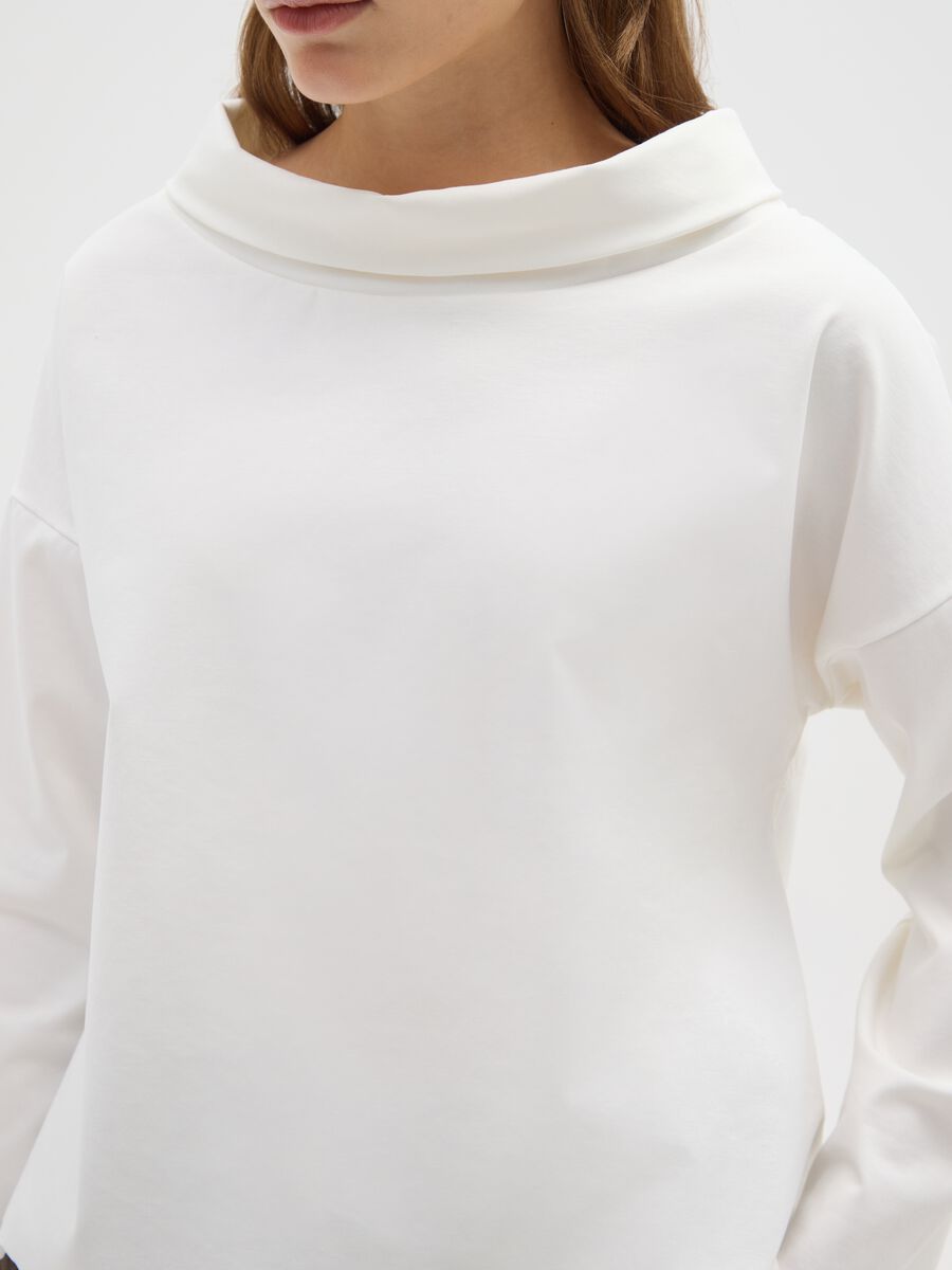 White stretch cotton regular fit jumper_3