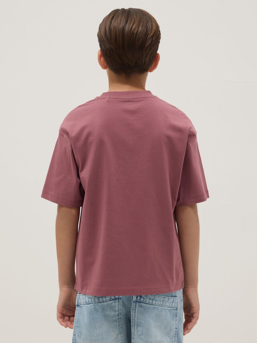 Purple short-sleeve pure cotton T-shirt_1