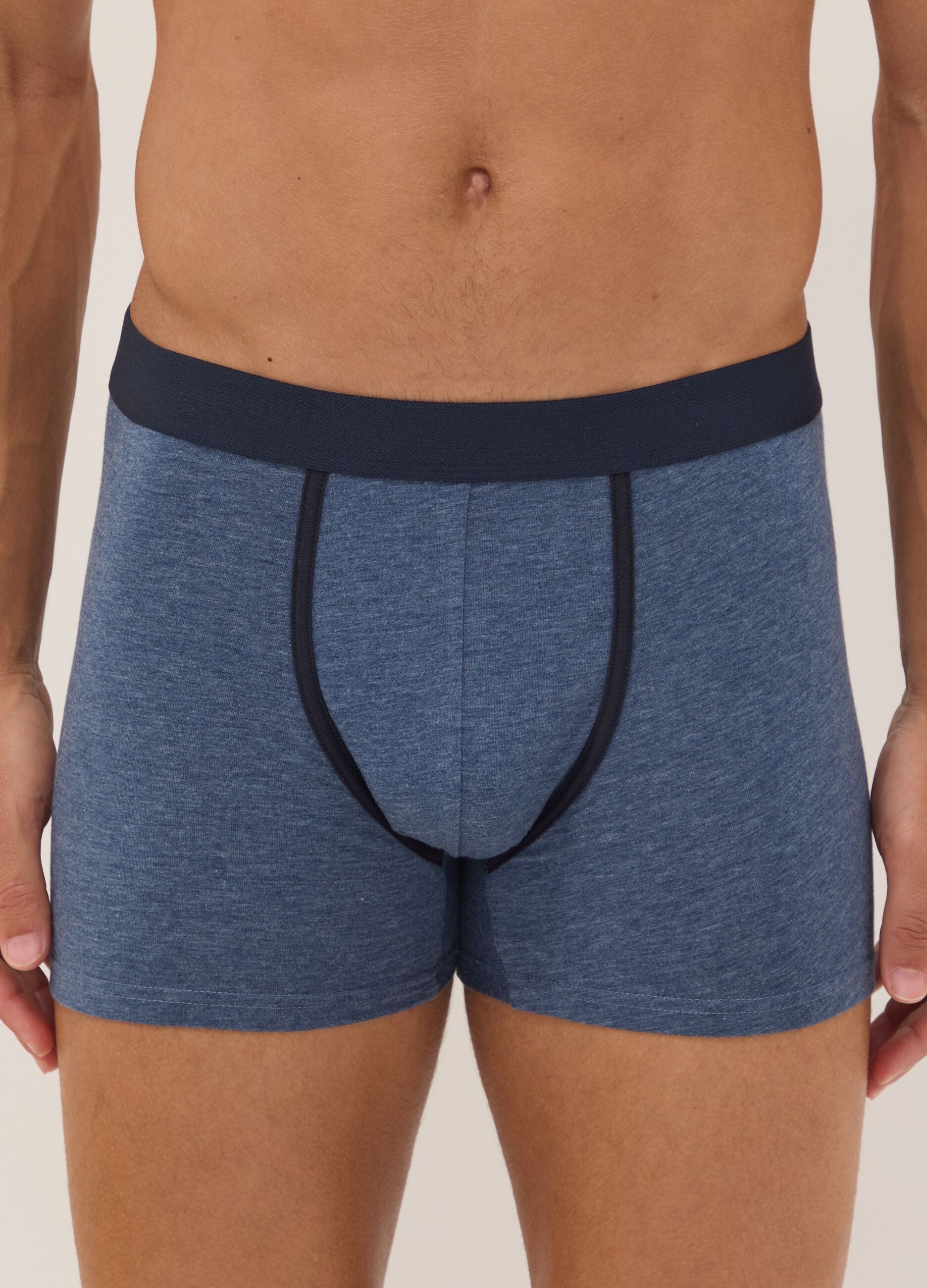 3-pack of blue and black stretch organic cotton boxer shorts