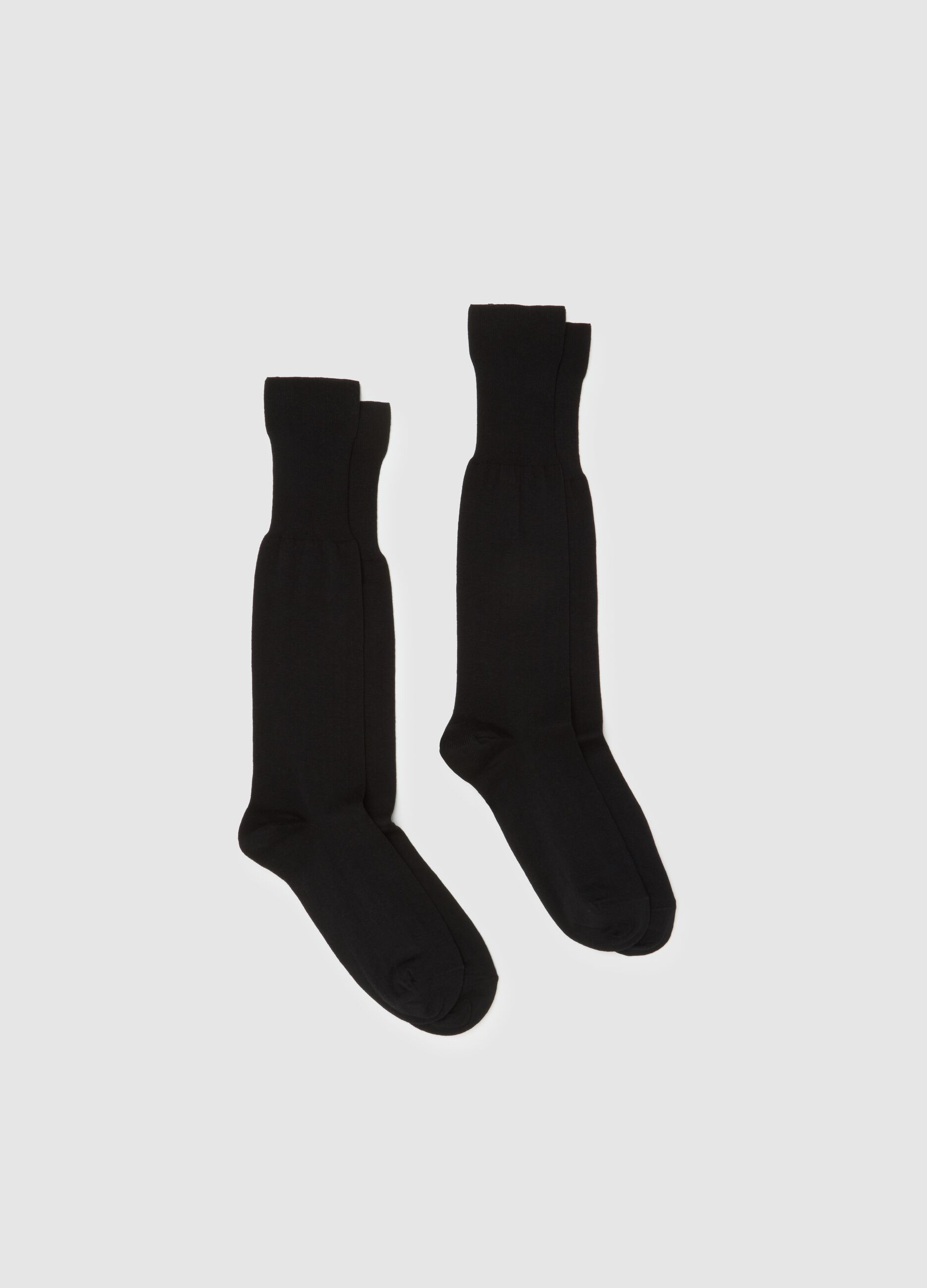 Two-pack of long black cotton socks