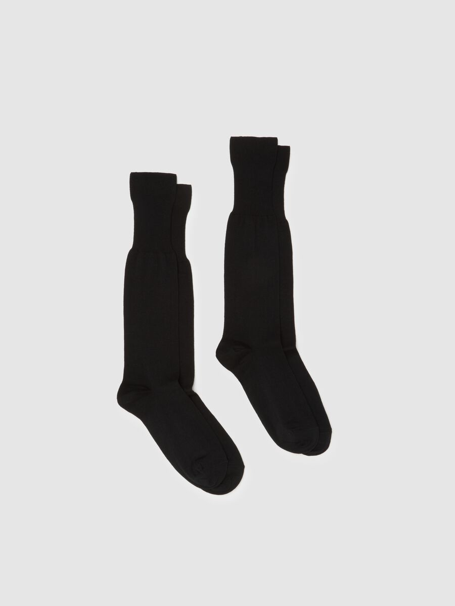 Two-pack of long black cotton socks_0