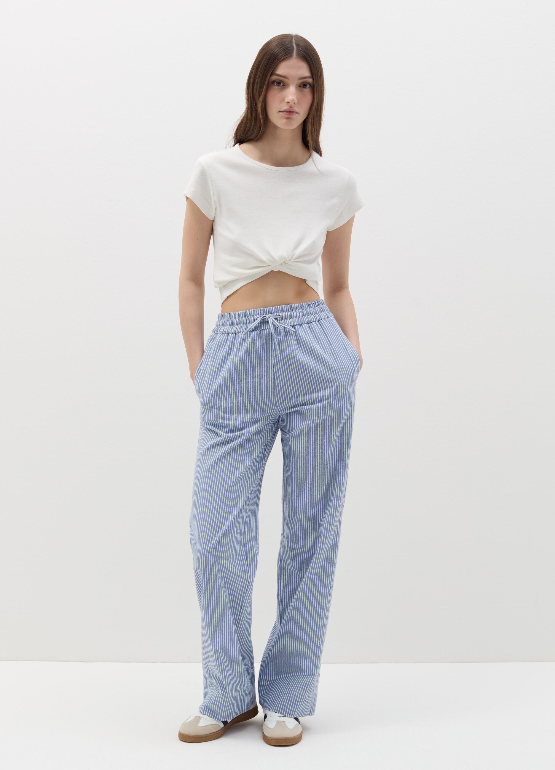 Fluid jogger trousers in cotton