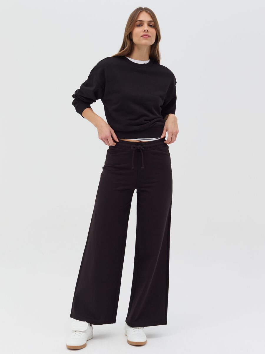 Wide-leg joggers in fleece_0
