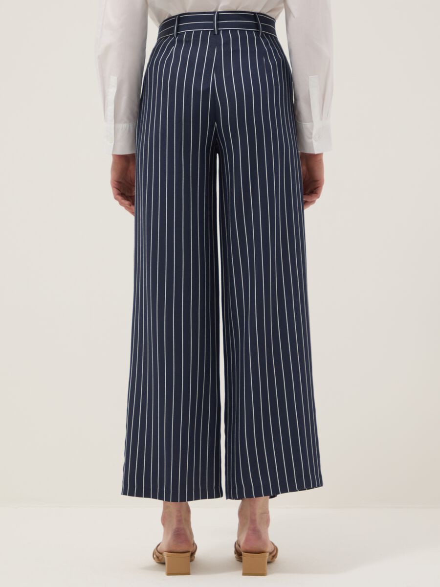 Multicolour Striped Viscose-Blend Oversize Fit Trousers_2