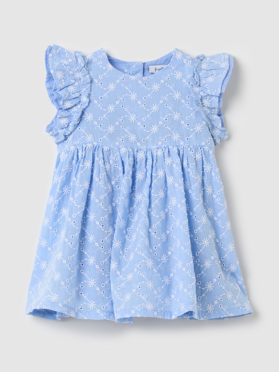 Broderie anglaise dress with floral embroidery_0