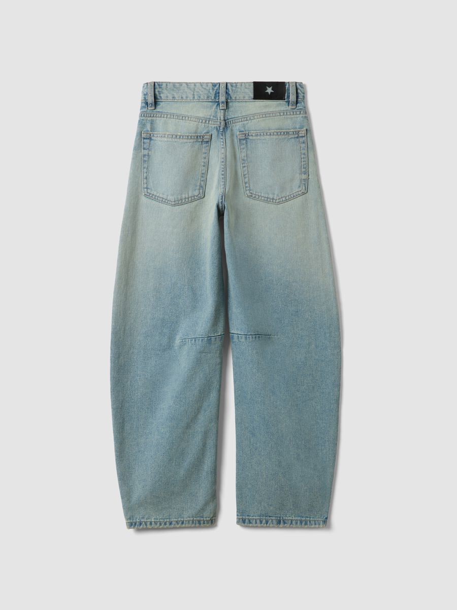 Jeans blu chiaro balloon in puro cotone_1