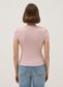 Pink regular fit deep V stretch cotton T-shirt_2