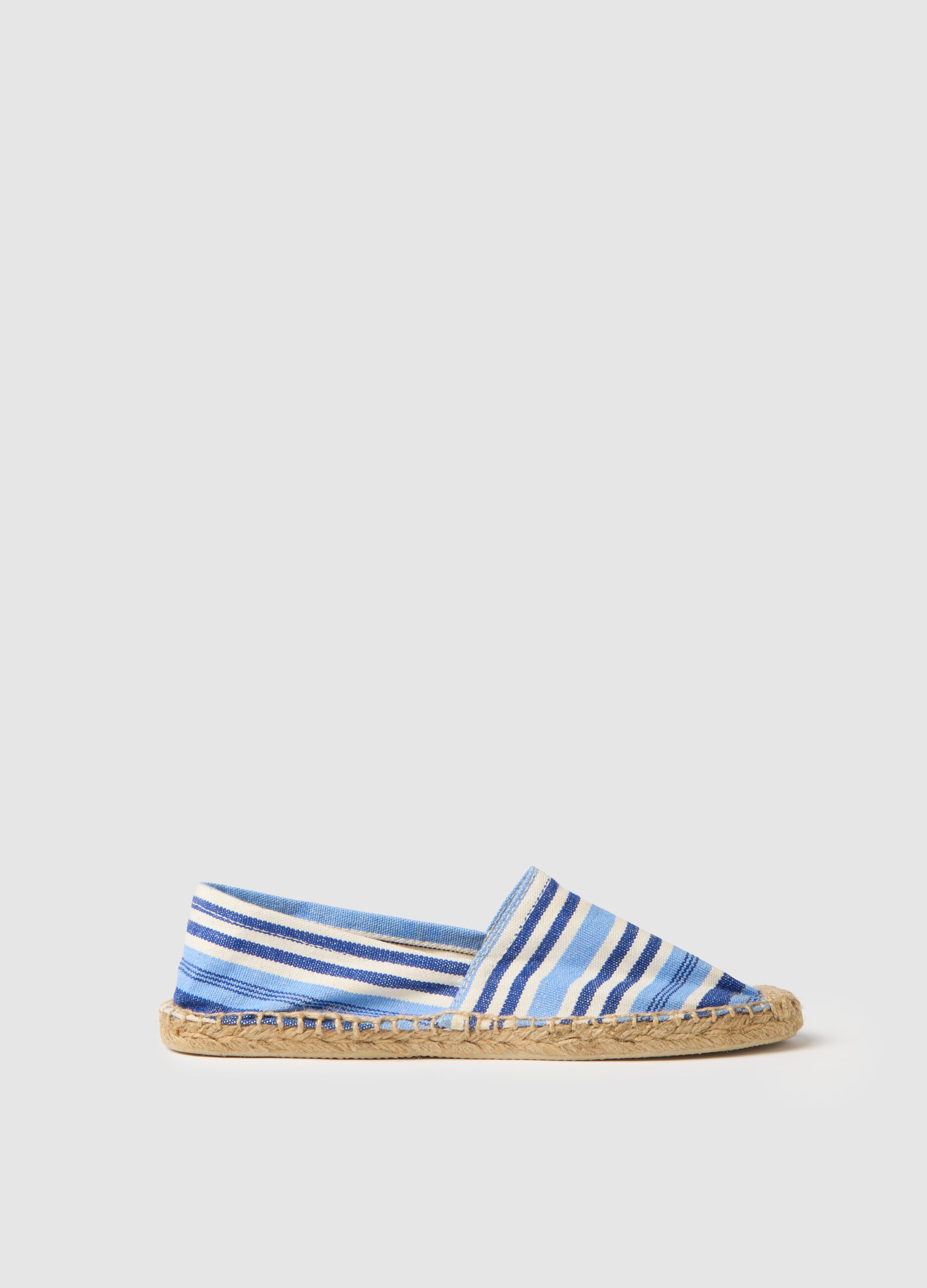 Women's multicolour cotton espadrilles with braided sole