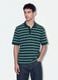 Polo verde in puro cotone a righe regular fit_0
