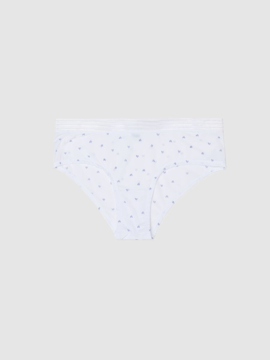 Microfibre French knickers with striped elastic_0
