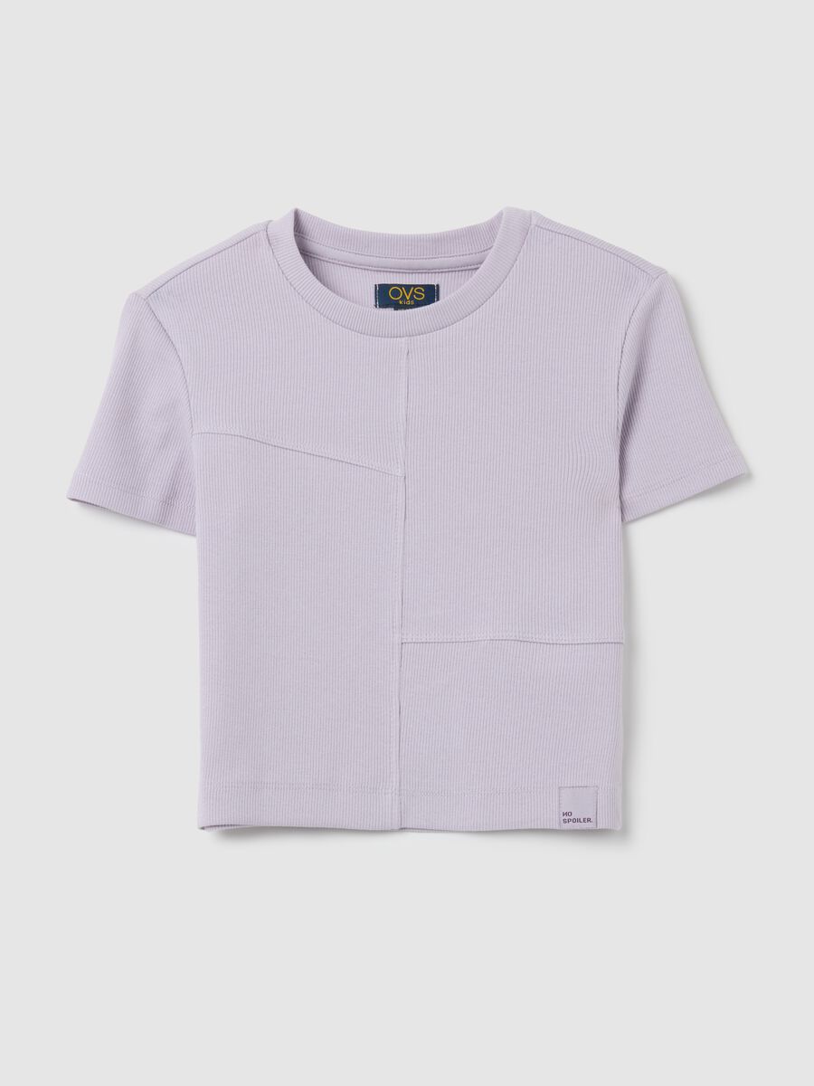 Girls' purple cotton regular fit t-shirt_3