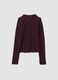 Purple perforated stretch top with stand-up collar_2
