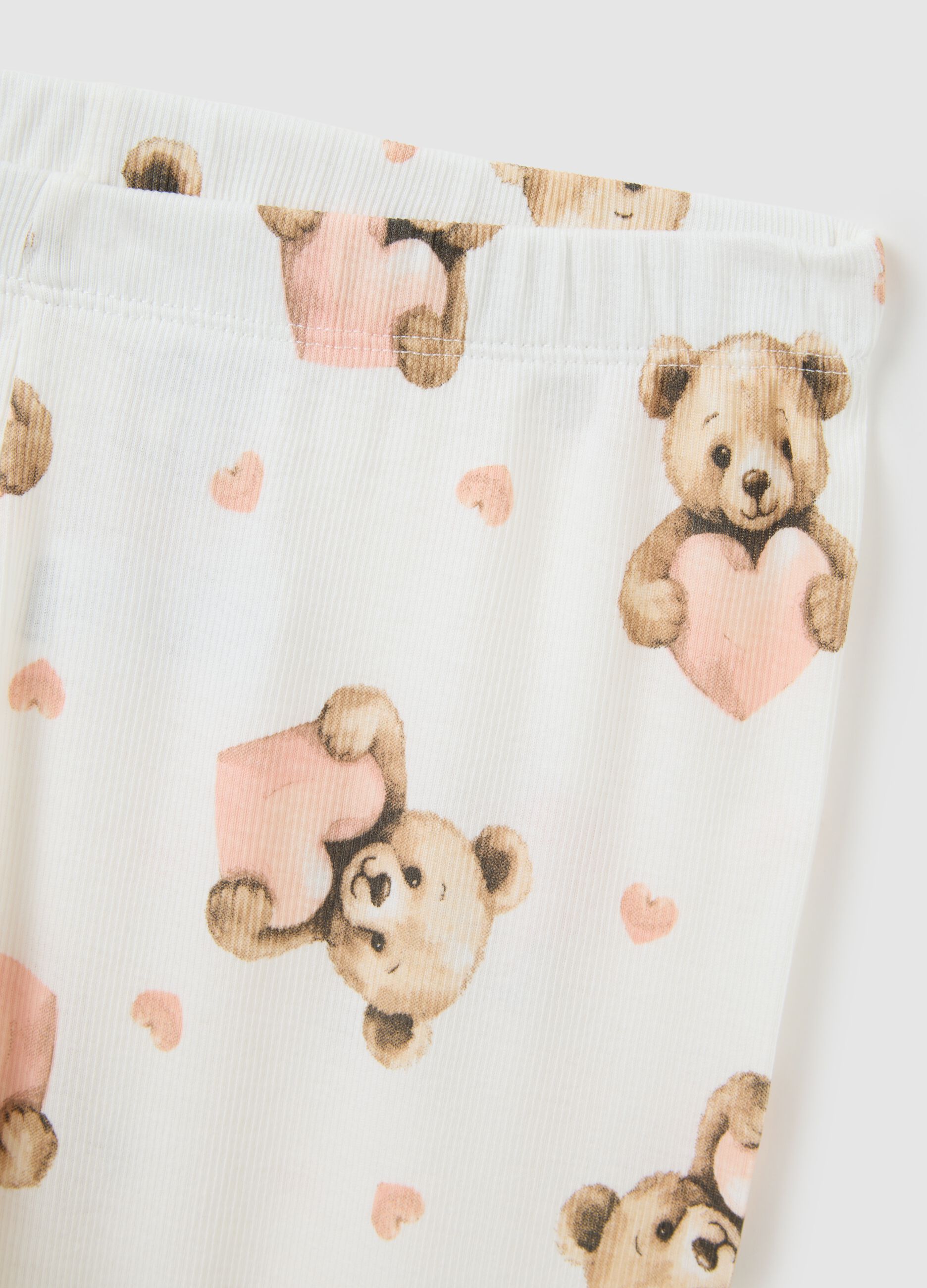 Pigiama da bambina in puro cotone bianco regular fit