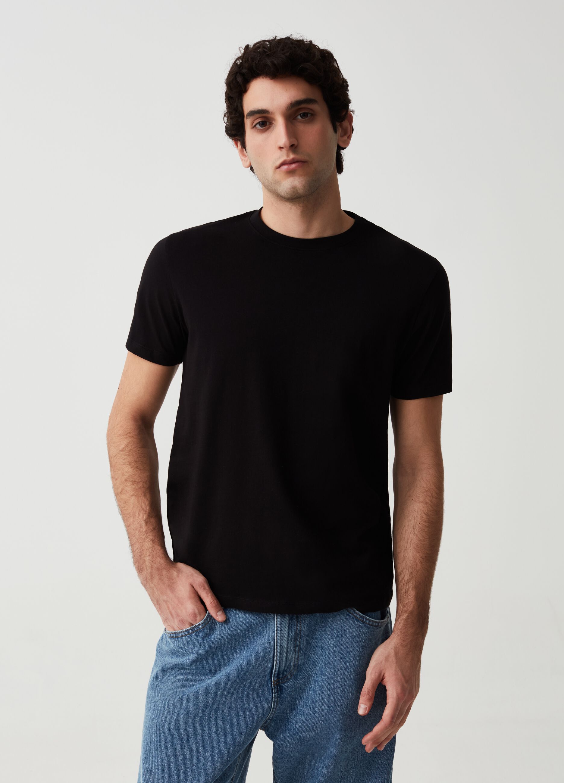 Organic cotton T-shirt with round neck