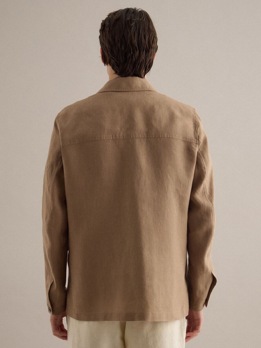 Brown pure linen blazer regular fit_4