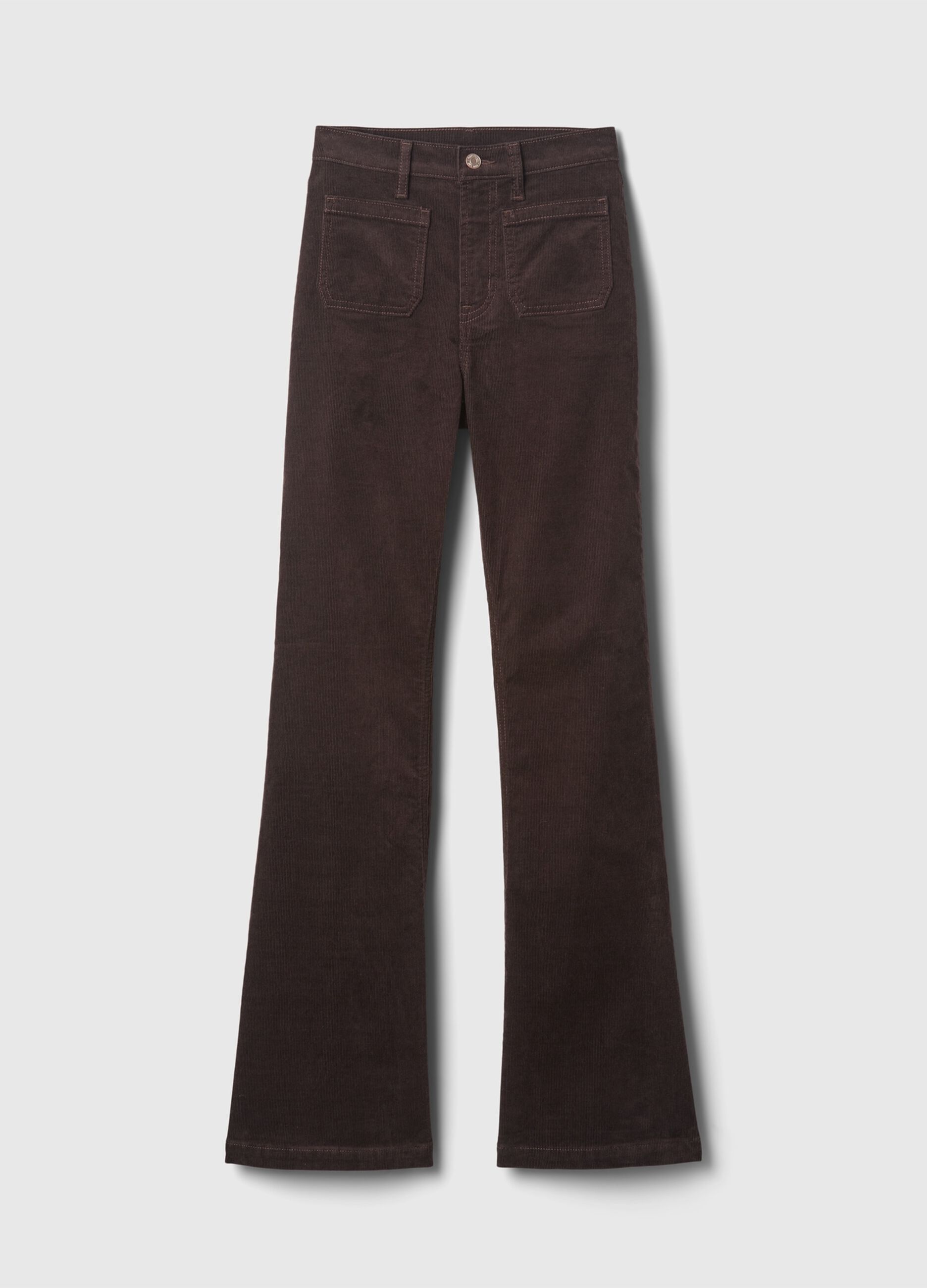 Flare-fit high-rise trousers in corduroy