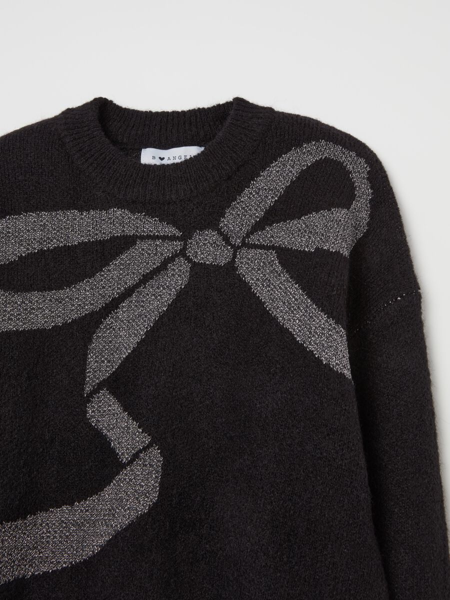 Pullover with jacquard bow in lurex_6