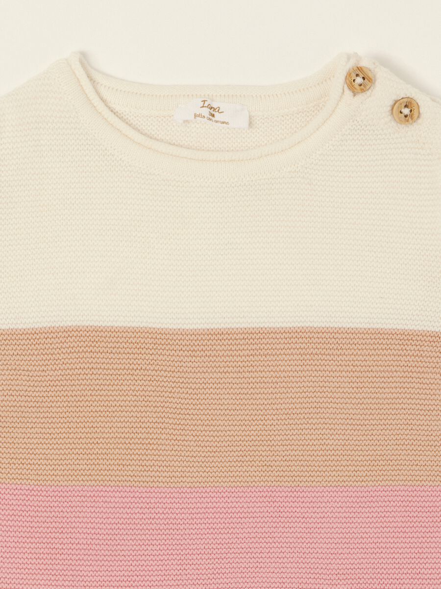 Multicolour striped pure cotton set for baby girl_1