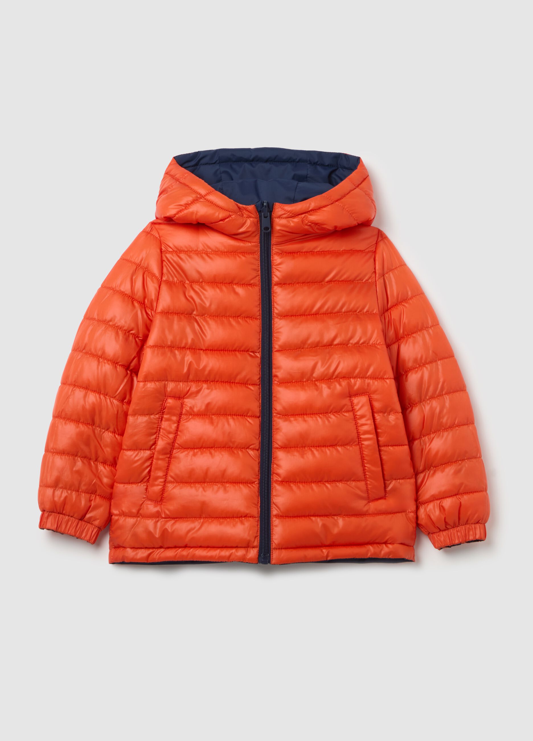 Ultralight reversible down jacket with hood