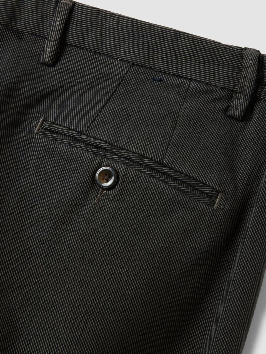 Brown cotton and stretch modal chino trousers_1
