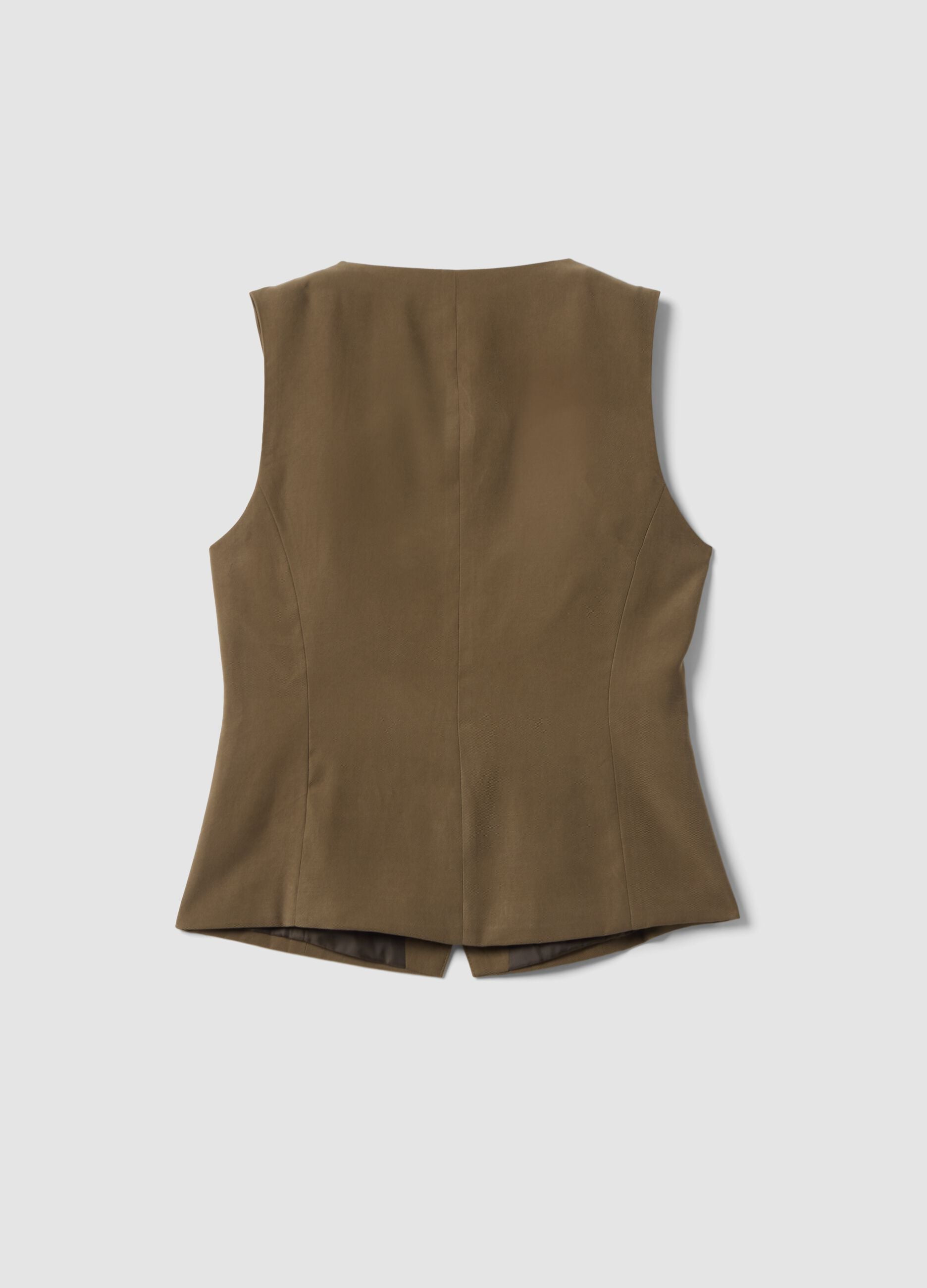Green slim-fit viscose-blend waistcoat