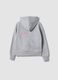 Grey cotton-blend hoodie for girls, regular fit_1