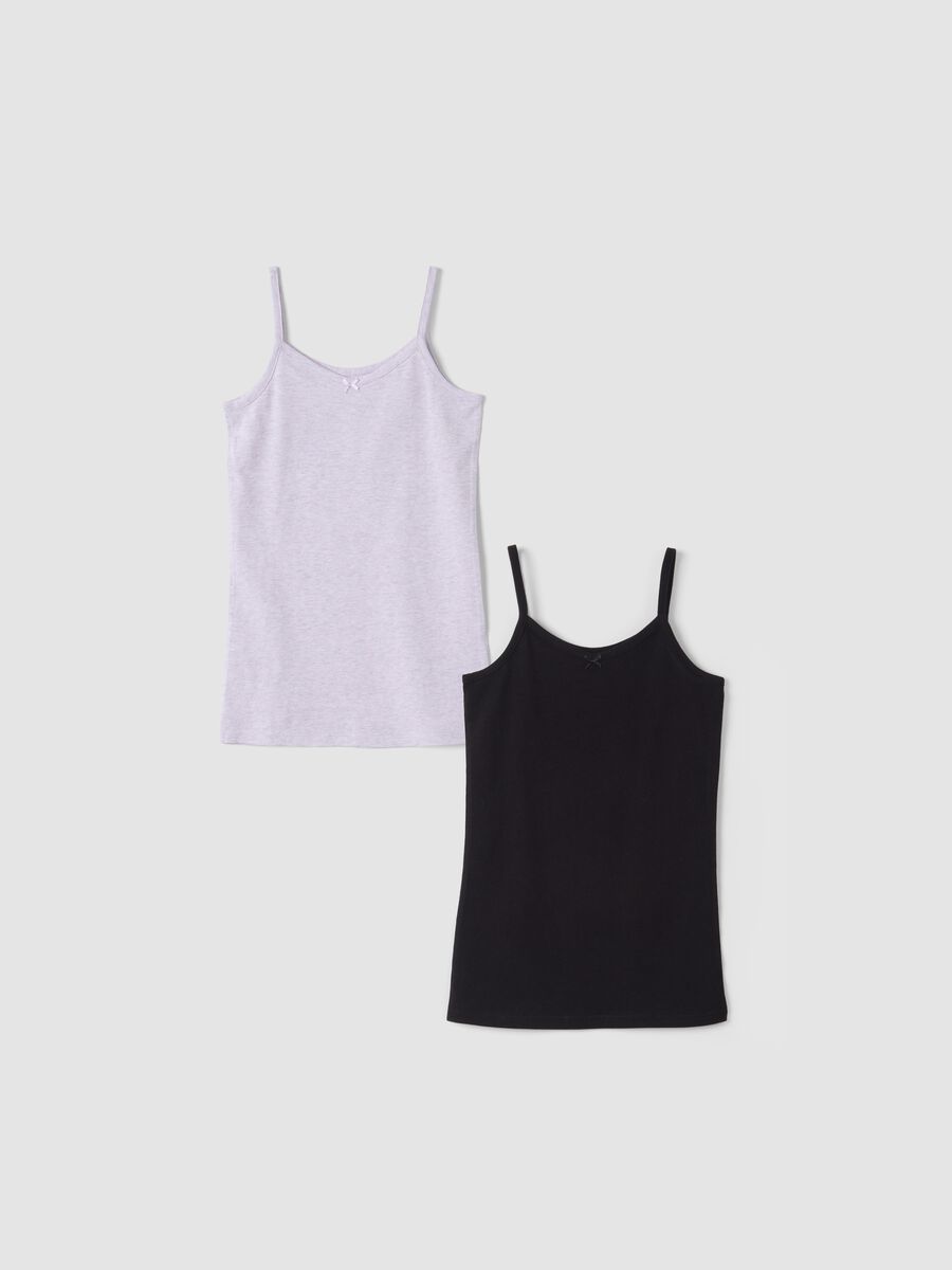 2-pack black and lilac purple organic cotton crew-neck vests_0