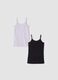 2-pack black and lilac purple organic cotton crew-neck vests_0