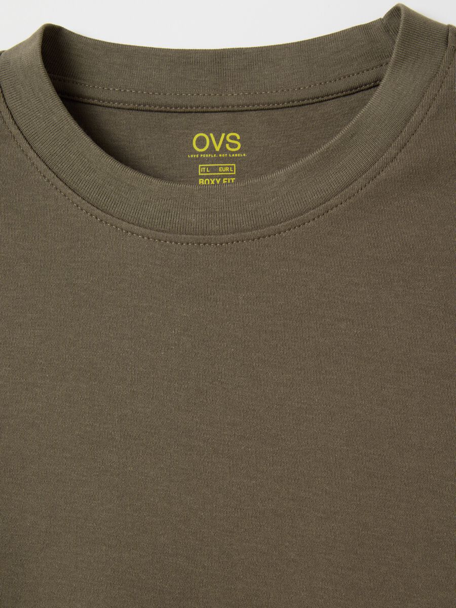 Boxy fit green pure cotton T-shirt_5