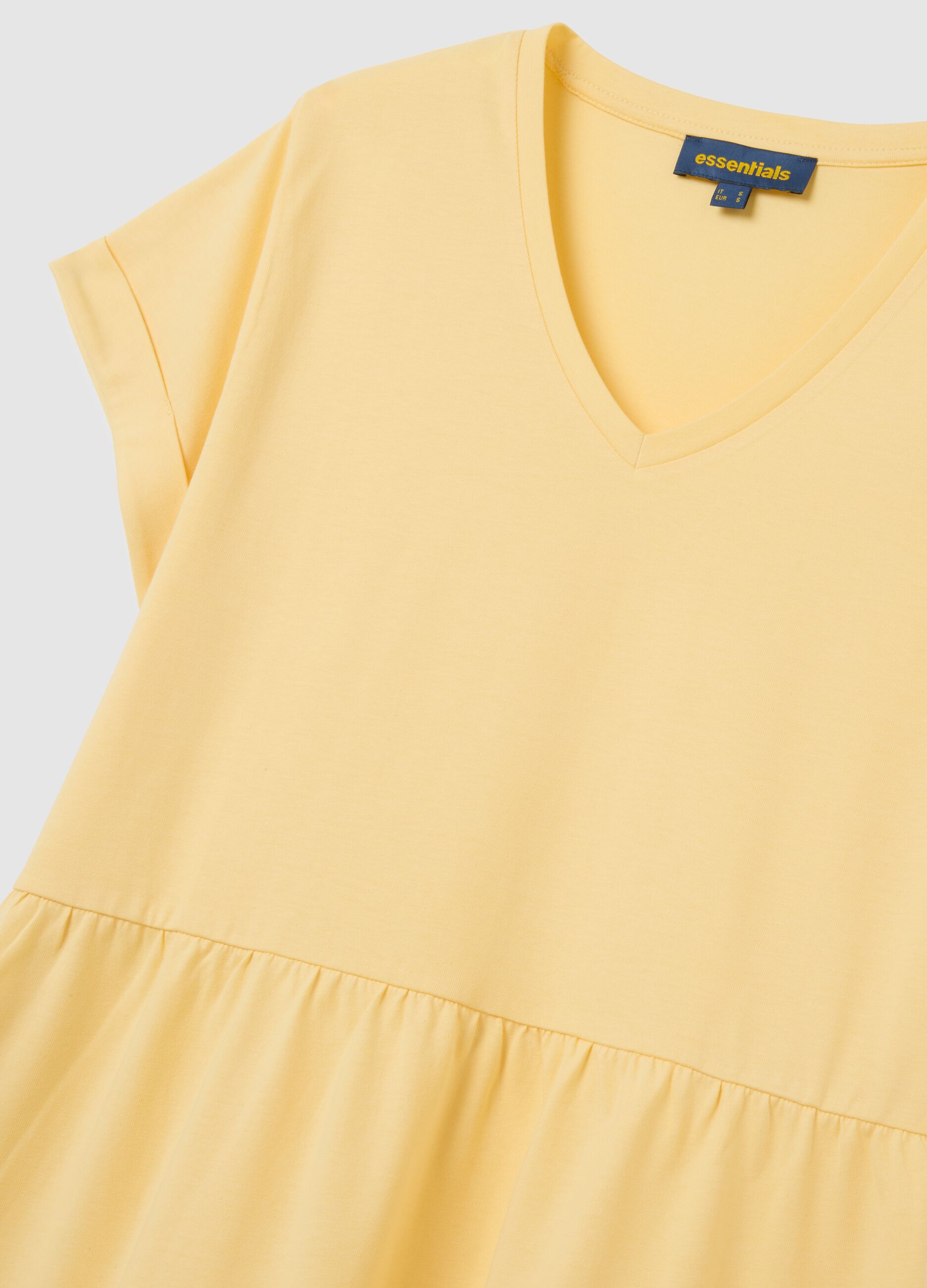 Women's Dress in Pure Yellow Cotton