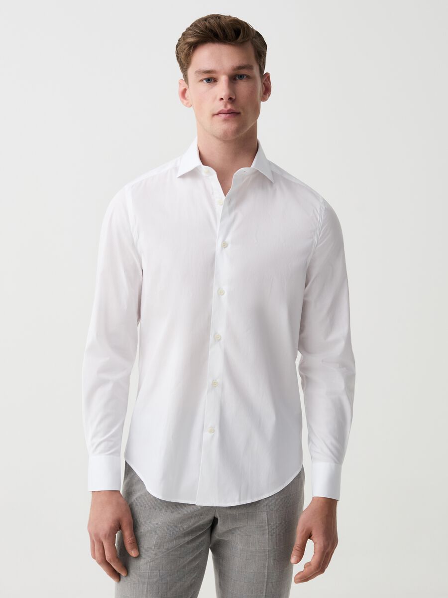 Slim fit, stretch cotton shirt_0