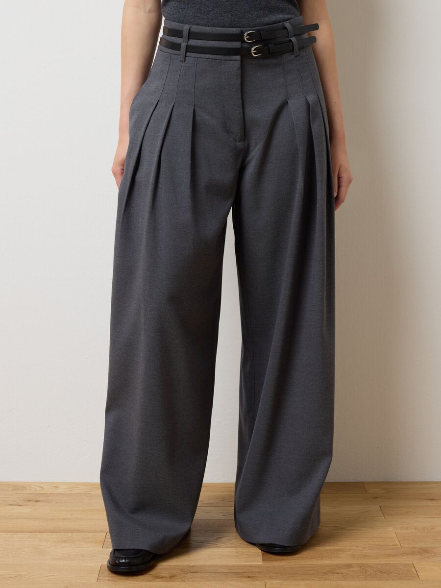 Pantaloni grigi wide leg_1