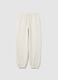 White cotton blend trousers with regular fit_4