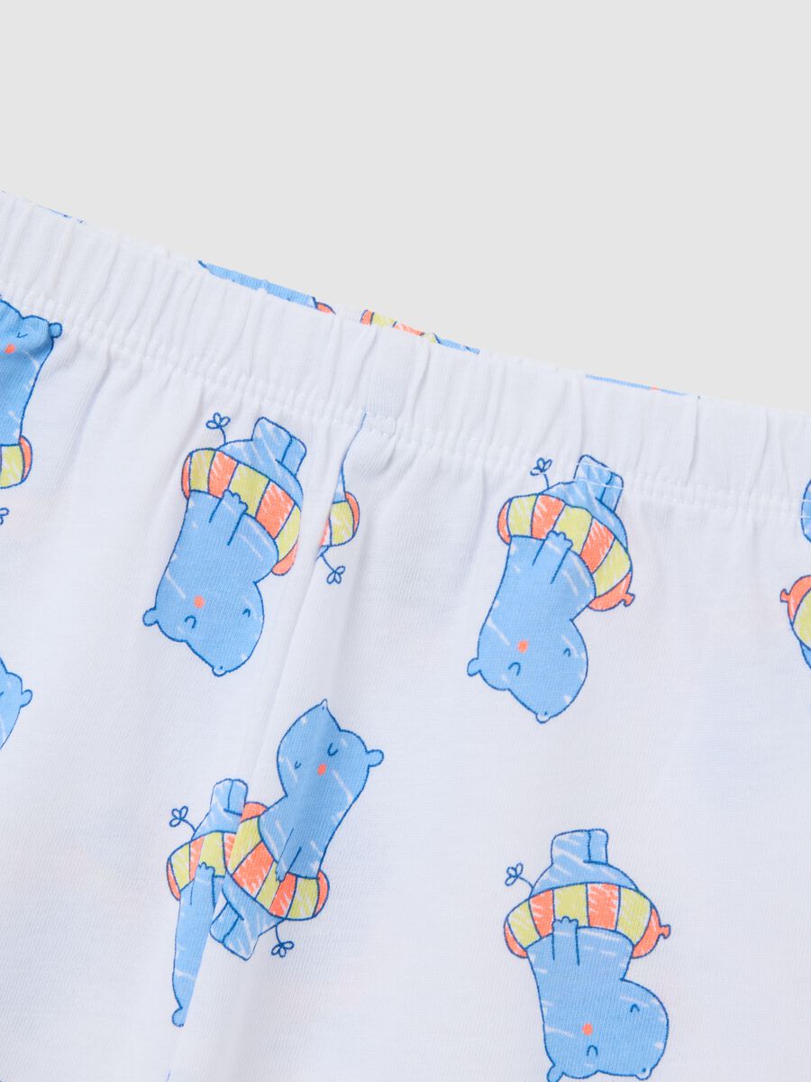 Children's summer outfit in pure blue cotton, regular fit with print_3