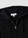 Black pure cotton full-zip hoodie with fitted cut_1
