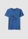 Blue short-sleeved T-shirt in pure organic cotton for boys_3