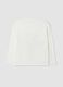 T-shirt bianca girocollo in puro cotone con stampa_1