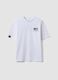 White short-sleeve pure cotton oversized-fit boys&rsquo; T-shirt_0