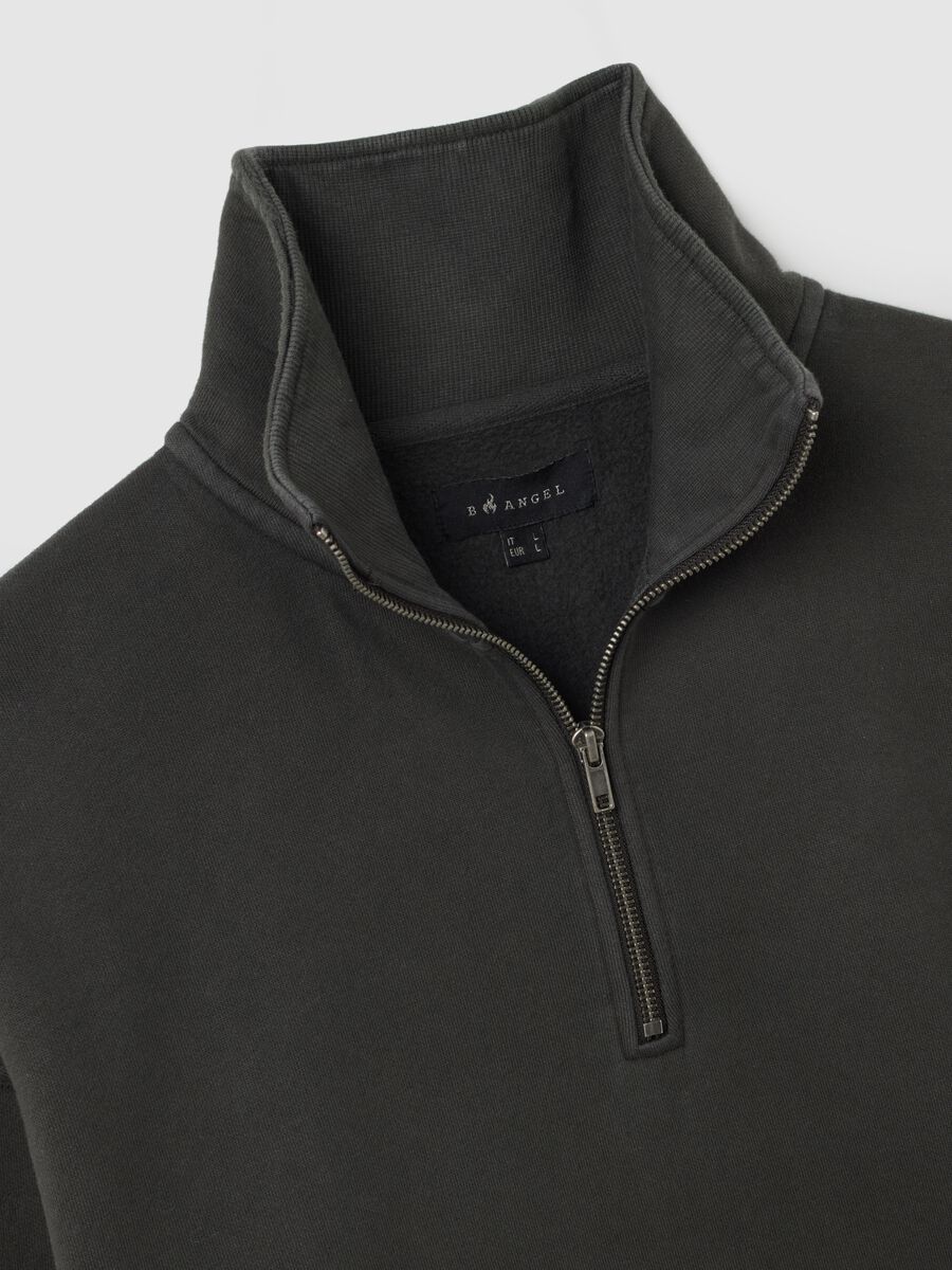 Felpa in puro cotone nera regular fit_1